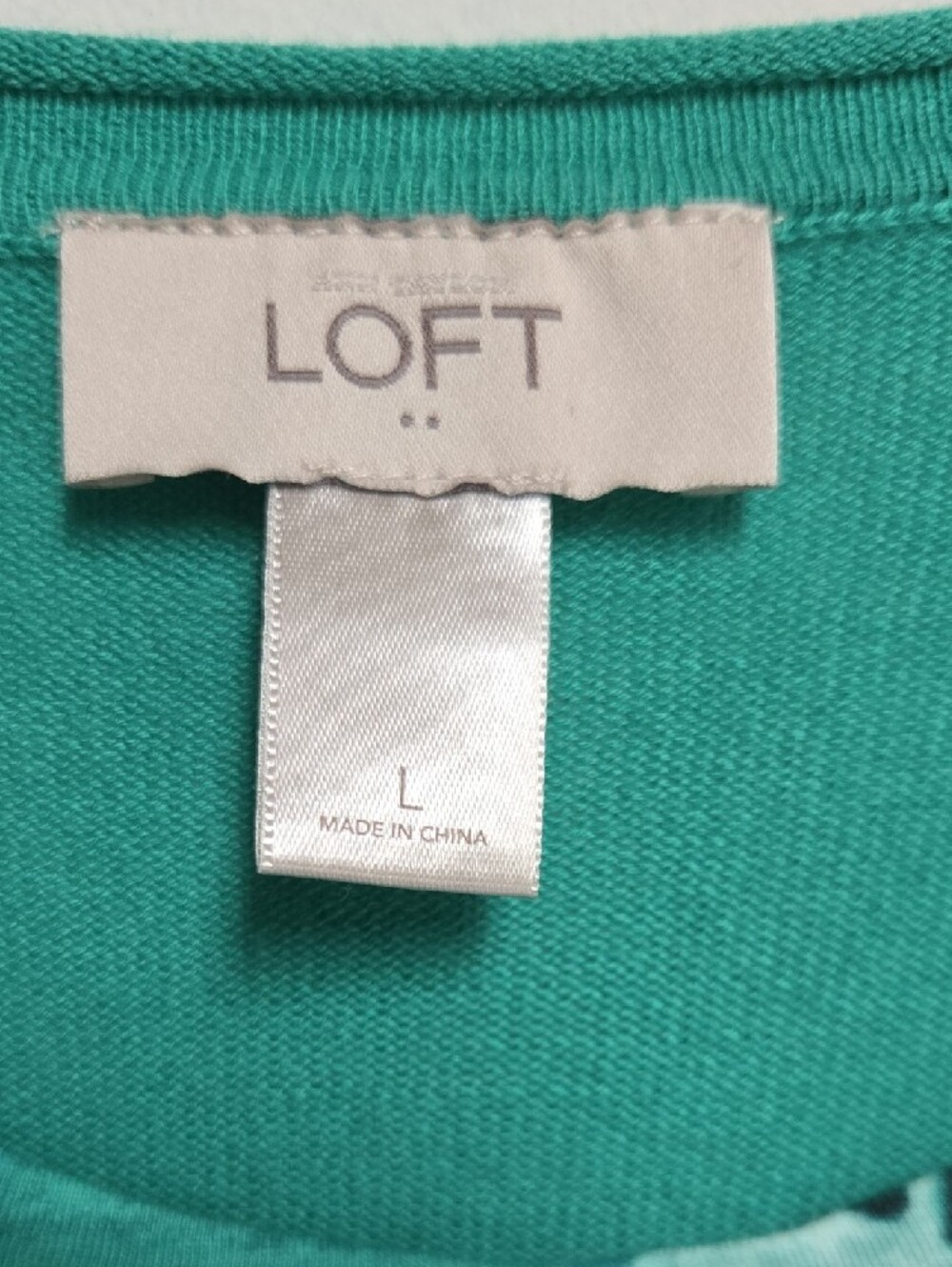 LOFT Teal Layered Floral-Inset Short Sleeve Top - Picture 2 of 9